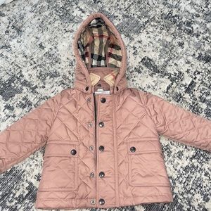 Authentic Burberry Quilted Hooded Jacket.